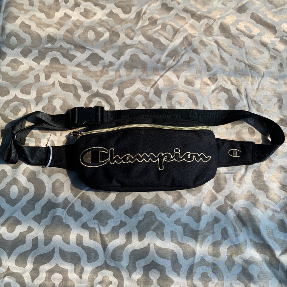 Black and Gold Champion Fanny Pack